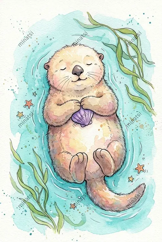 Cute Watercolor Animals Relaxing Art