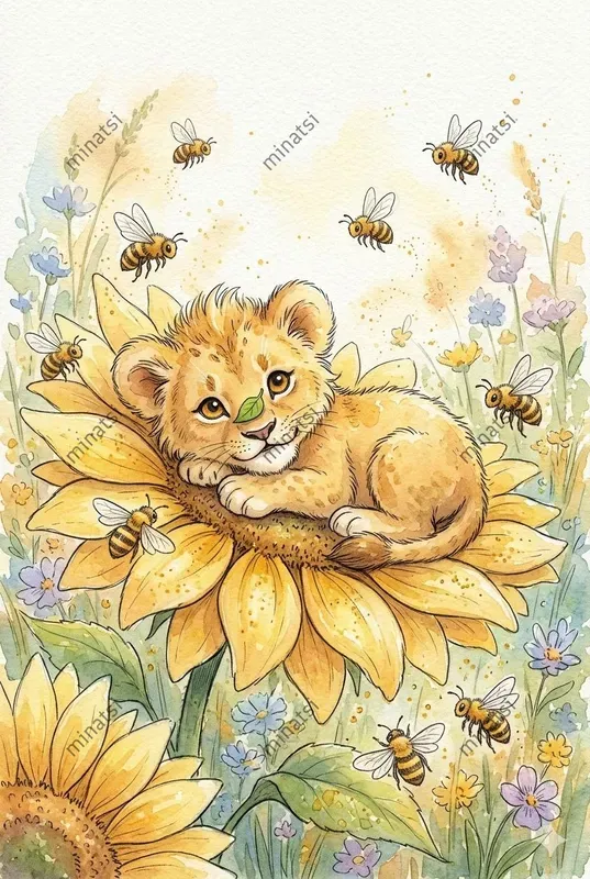 Cute Watercolor Animals Relaxing Art