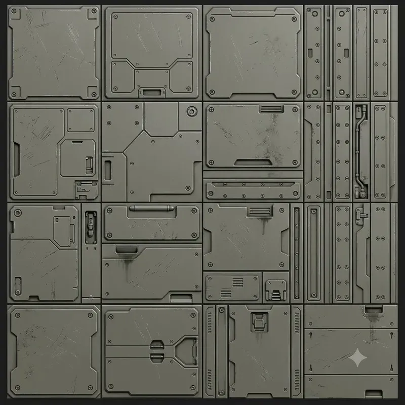 Scifi Panel Texture Atlas Systems