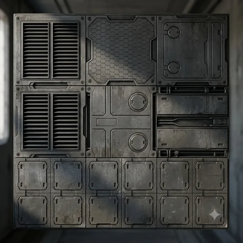 Scifi Panel Texture Atlas Systems