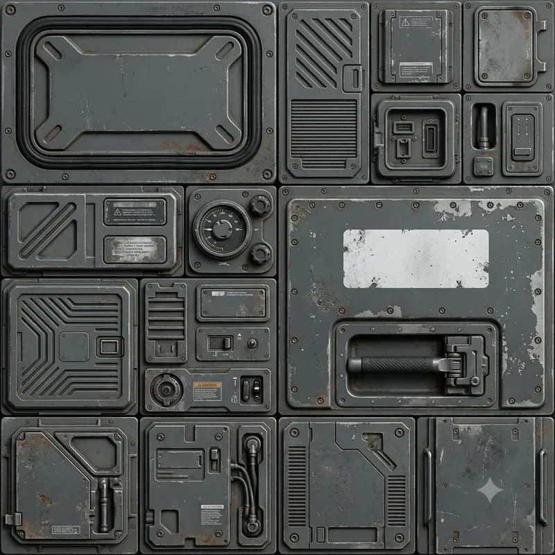 Scifi Panel Texture Atlas Systems