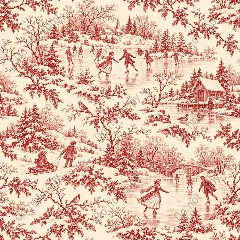 Christmas Toile Seamless Patterns