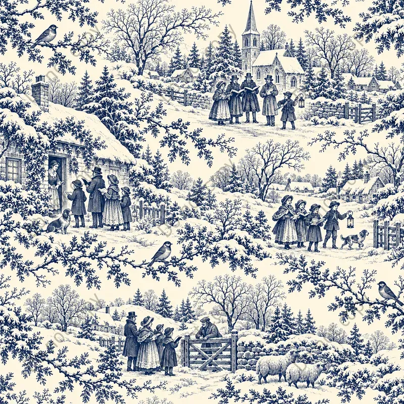 Christmas Toile Seamless Patterns
