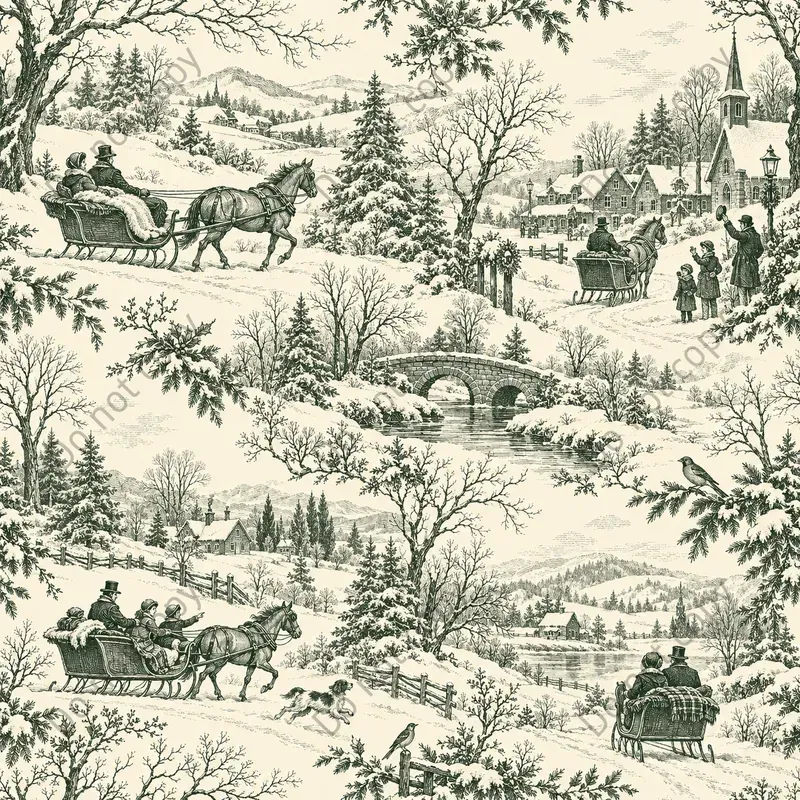 Christmas Toile Seamless Patterns