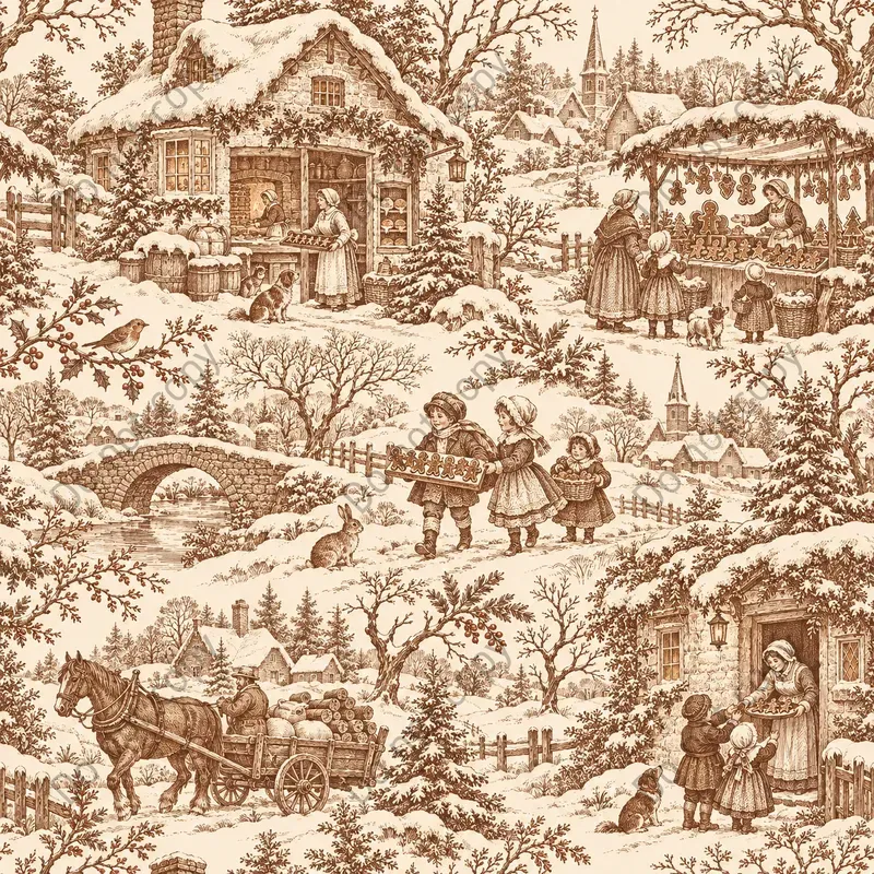 Christmas Toile Seamless Patterns