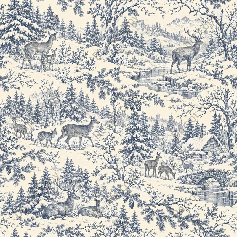 Christmas Toile Seamless Patterns