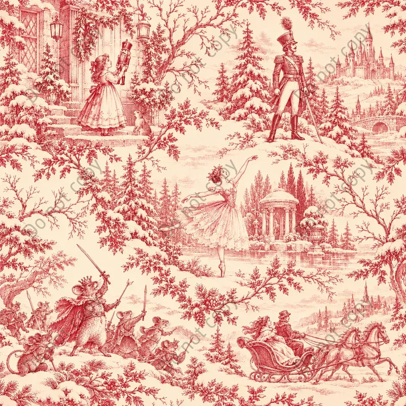 Christmas Toile Seamless Patterns