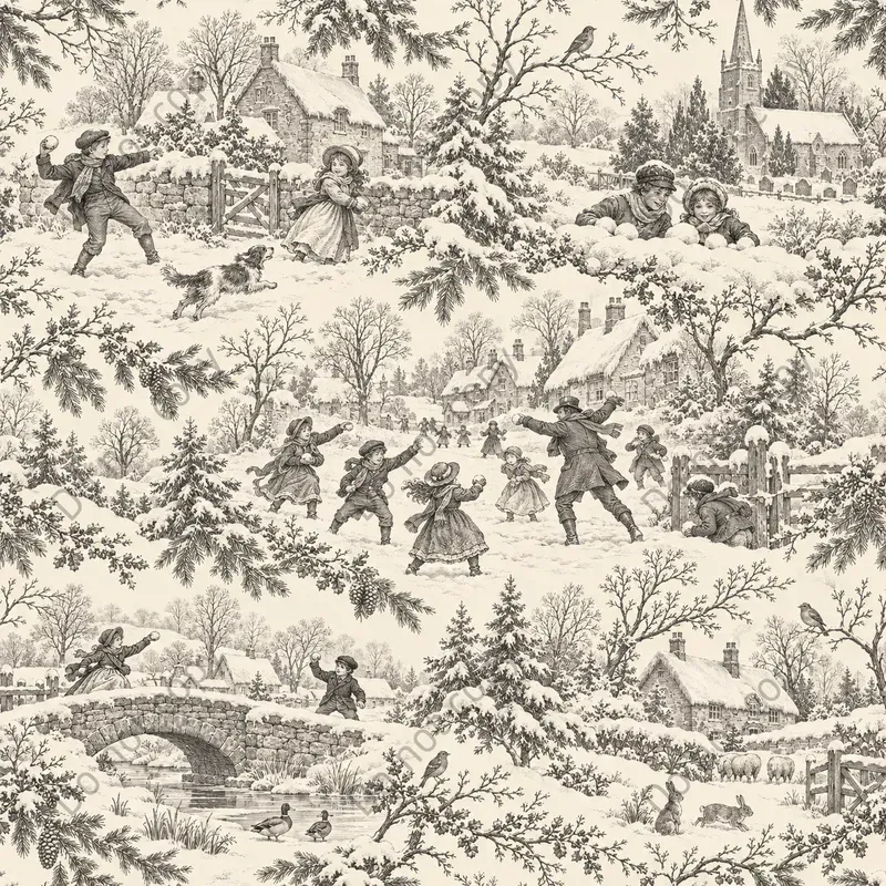 Christmas Toile Seamless Patterns