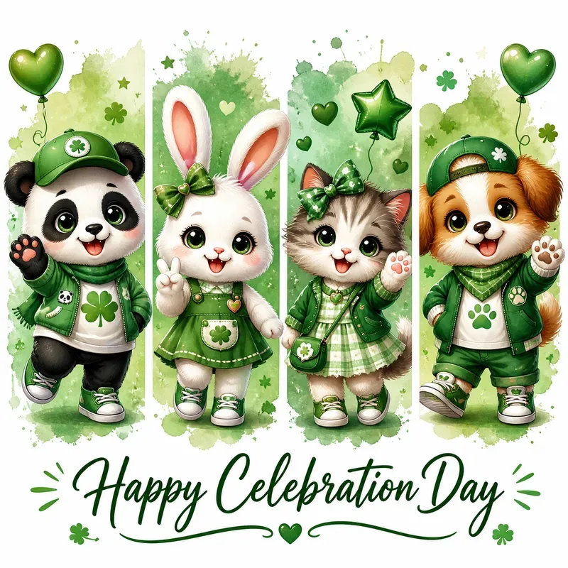Cartoon Animal Panel Illustrations