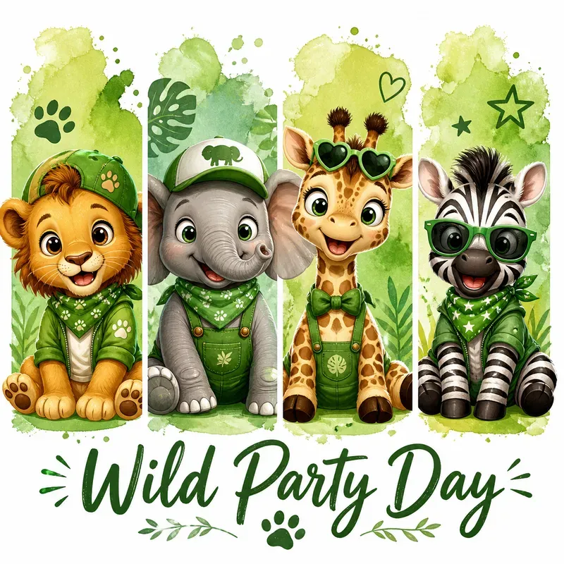 Cartoon Animal Panel Illustrations