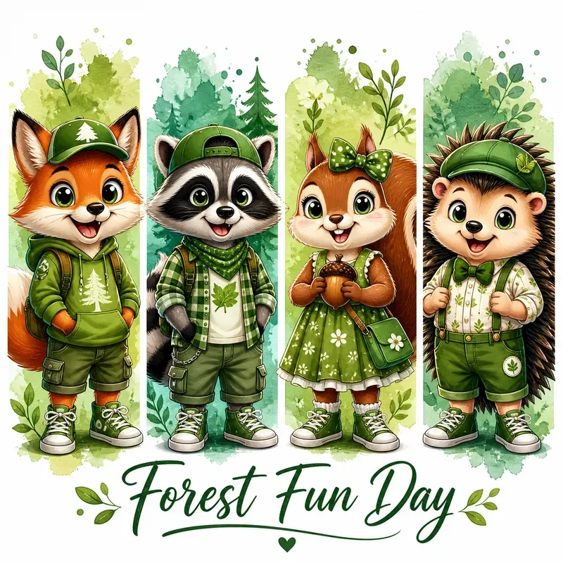Cartoon Animal Panel Illustrations