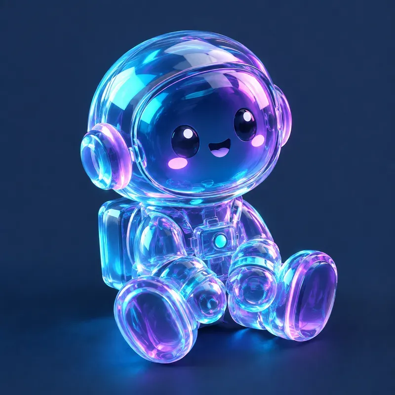 3D Isometric Glass Character Art