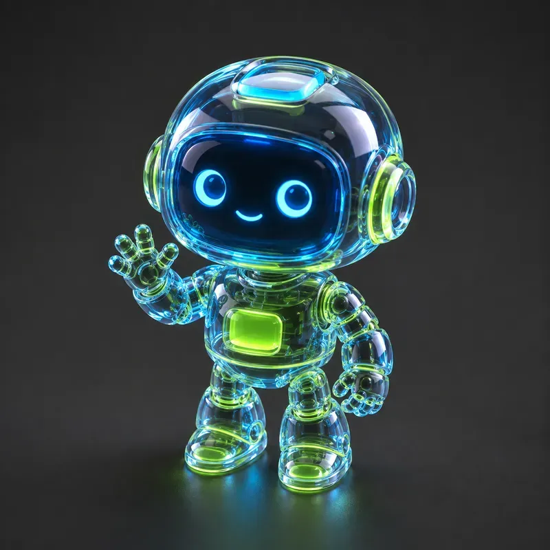 3D Isometric Glass Character Art