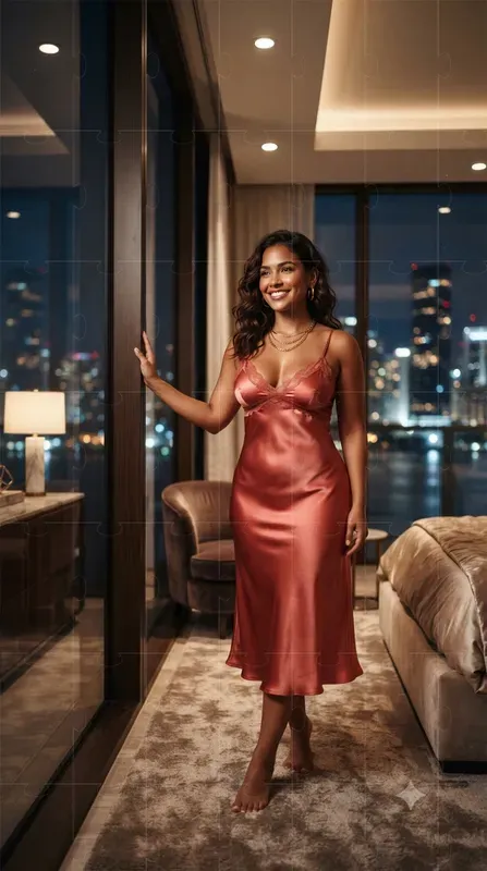 Elegant Slip Dress City View Portraits