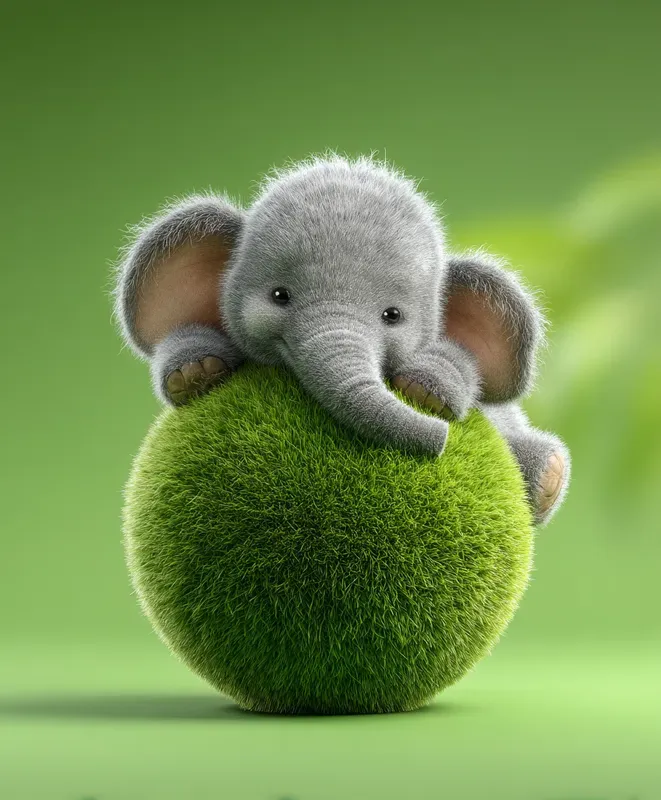Adorable Animals On Ball 3D Design