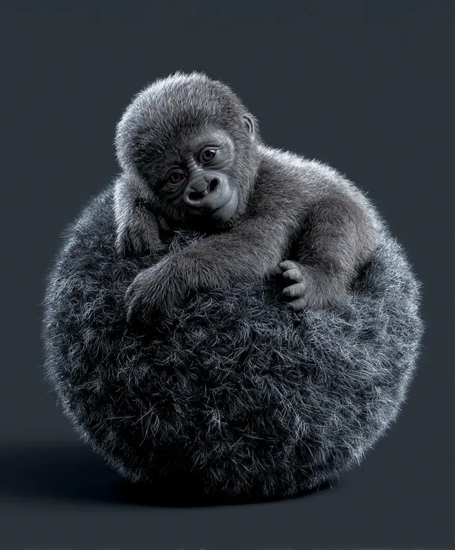 Adorable Animals On Ball 3D Design