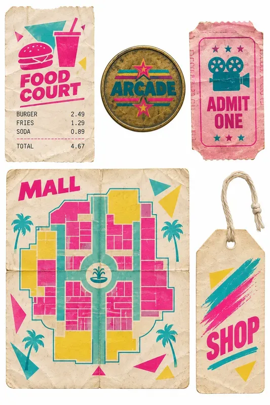 80s Junk Journal Ephemera Sheets