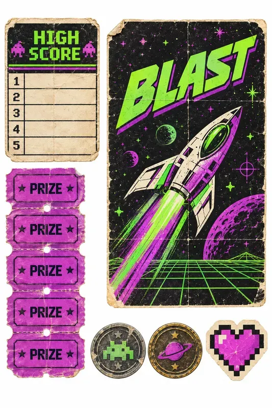 80s Junk Journal Ephemera Sheets
