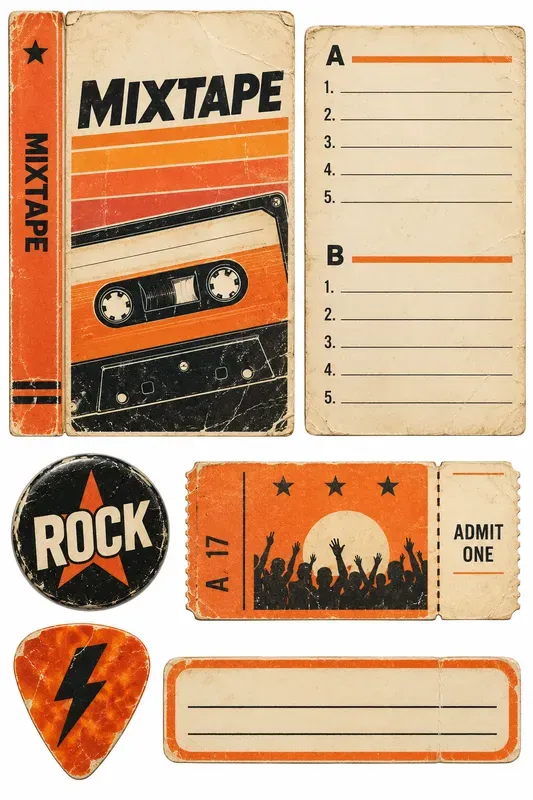 80s Junk Journal Ephemera Sheets