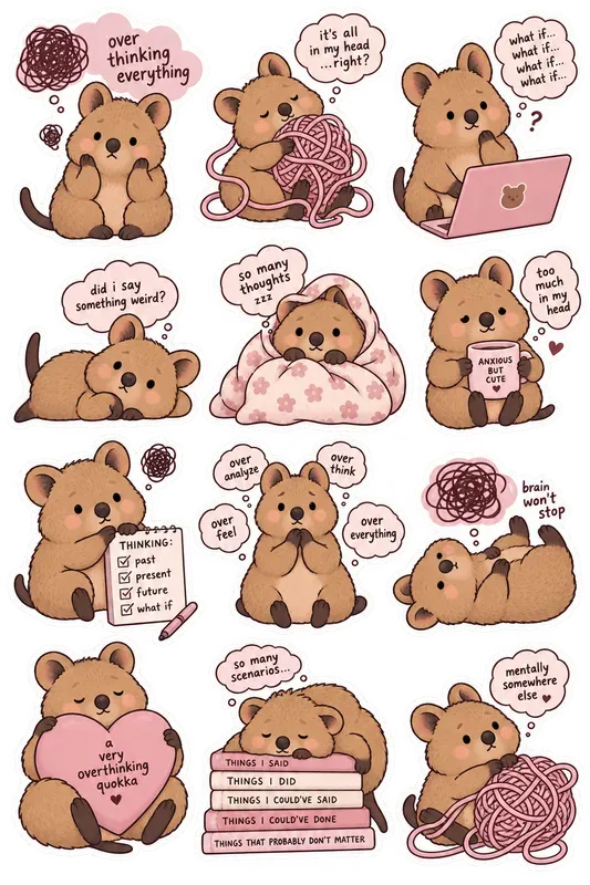 Introvert Mood Animal Sticker Sheets