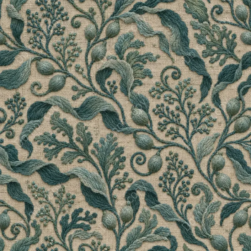 Crewel Embroidery Seamless Tiles