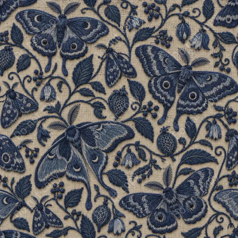 Crewel Embroidery Seamless Tiles