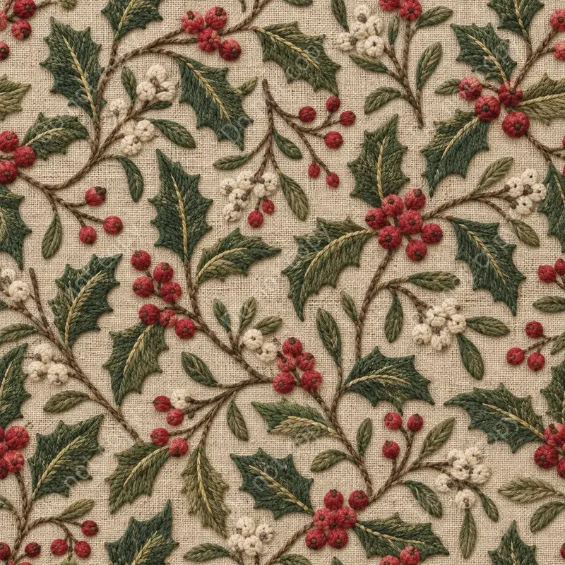 Crewel Embroidery Seamless Tiles