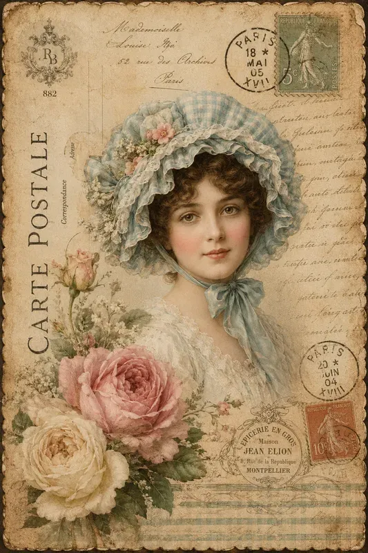 Vintage Ephemera Postcard Collages