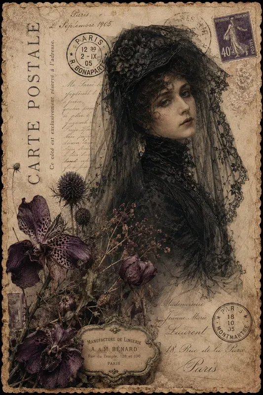 Vintage Ephemera Postcard Collages