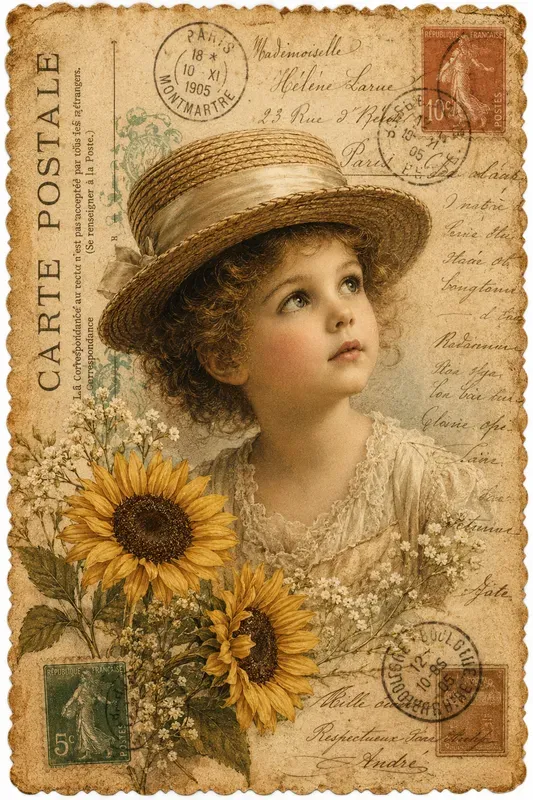 Vintage Ephemera Postcard Collages