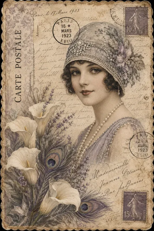 Vintage Ephemera Postcard Collages