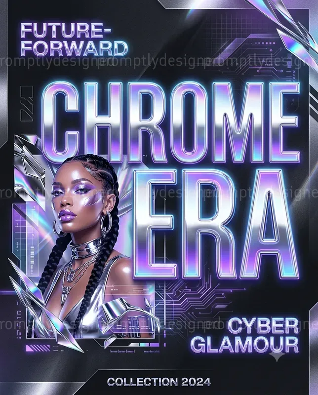 Cyber Glam Social Media Graphics