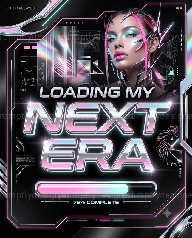 Cyber Glam Social Media Graphics