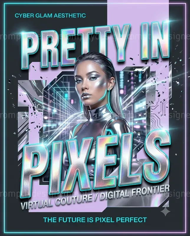 Cyber Glam Social Media Graphics