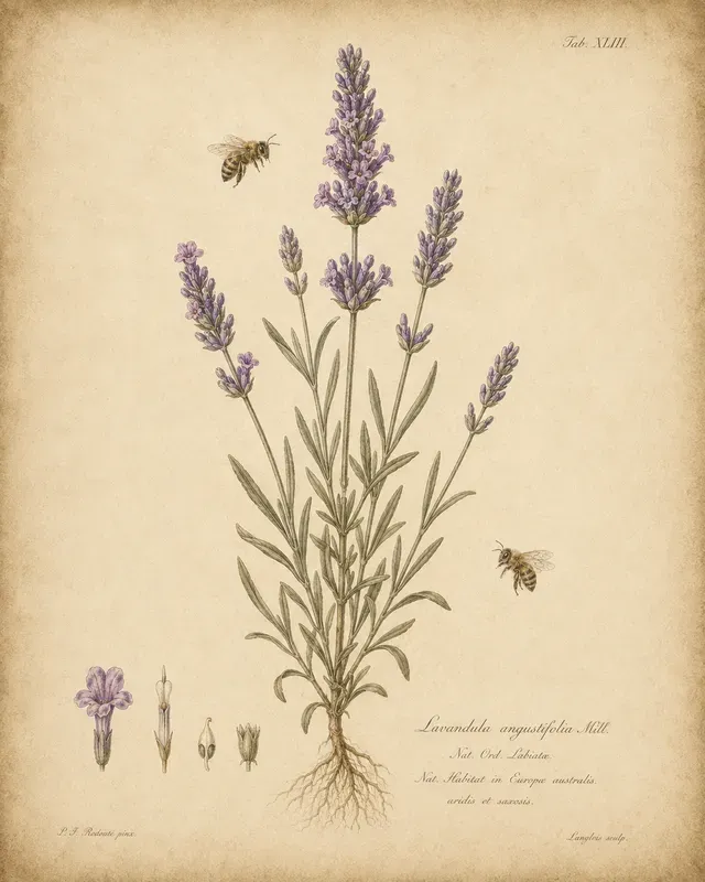 Old World Botanical Print Style
