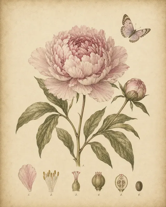 Old World Botanical Print Style