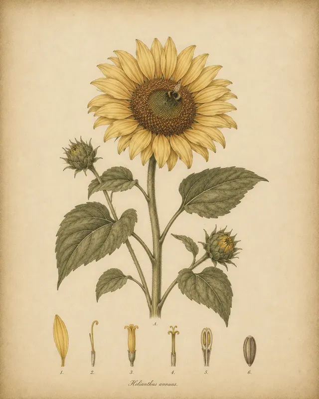 Old World Botanical Print Style