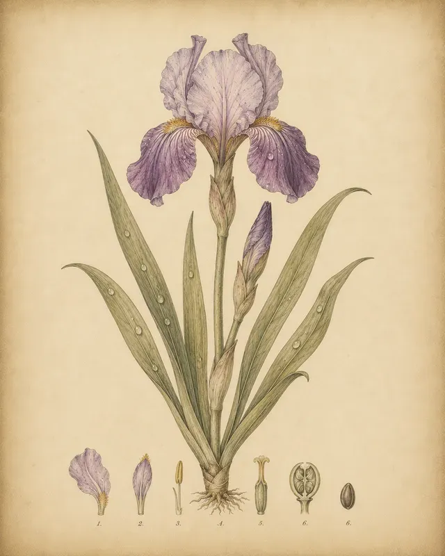 Old World Botanical Print Style