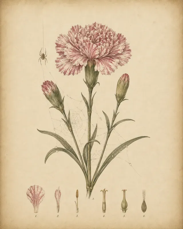 Old World Botanical Print Style