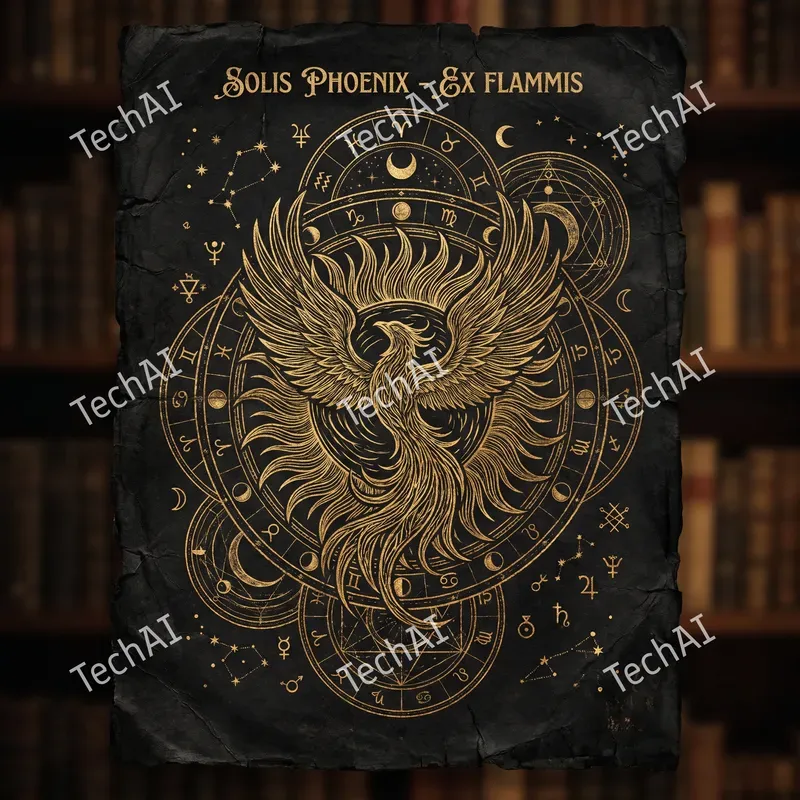 Golden Alchemical Manuscript Art