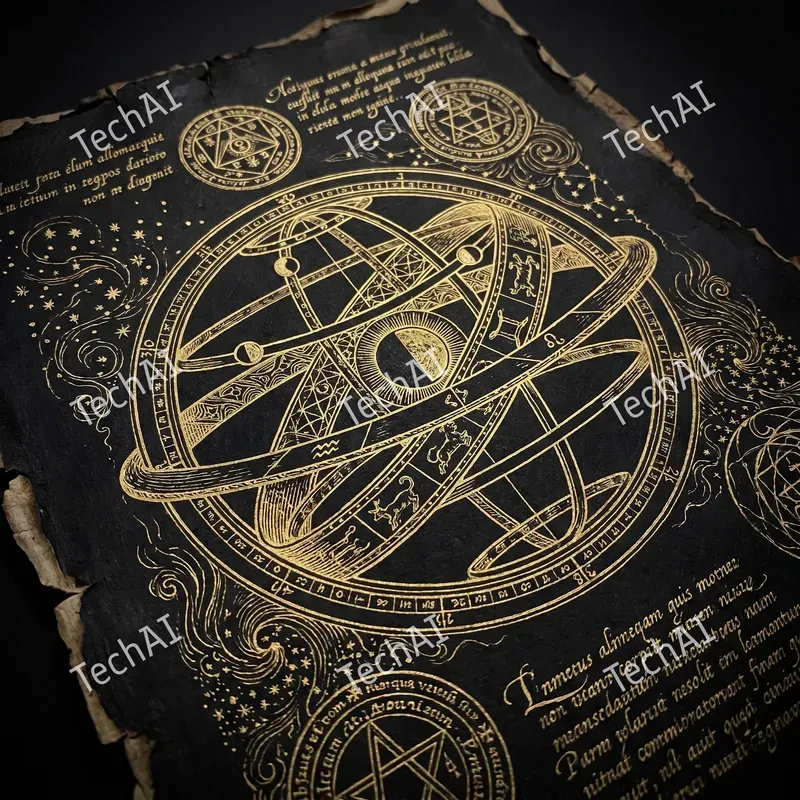 Golden Alchemical Manuscript Art