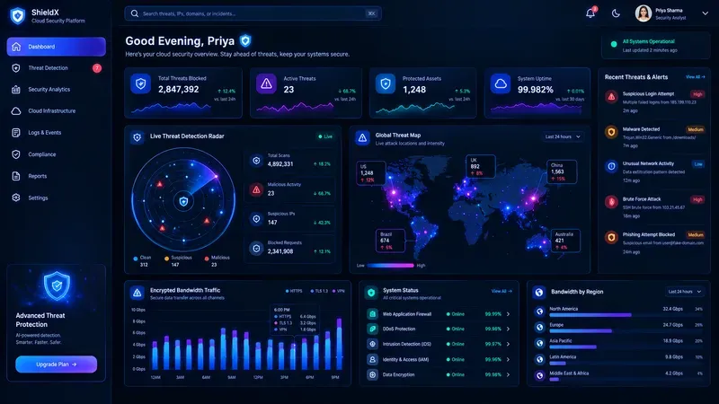 Modern Darkmode Saas Dashboard Data UIs