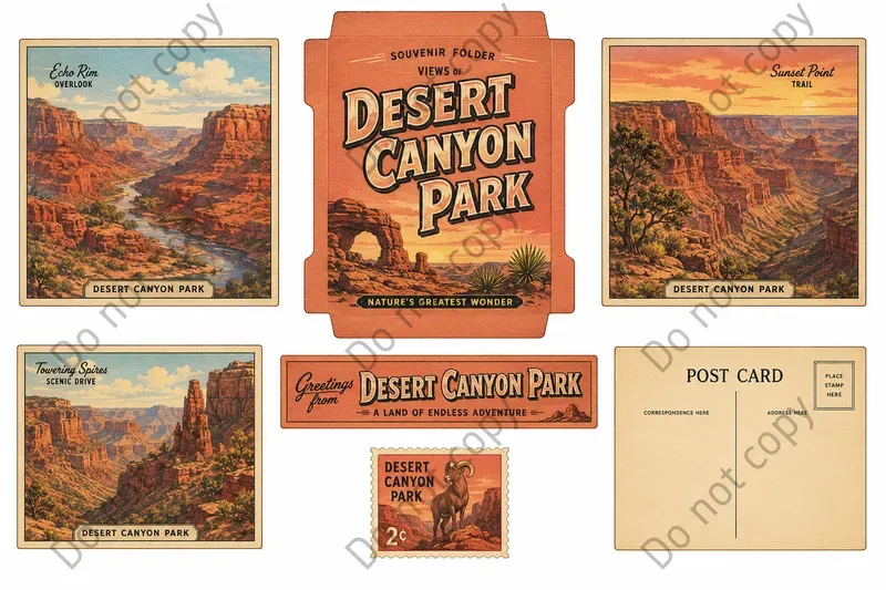 Souvenir Folder Postcard Sheets