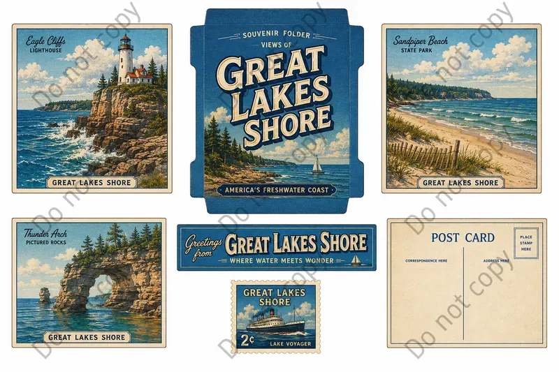 Souvenir Folder Postcard Sheets