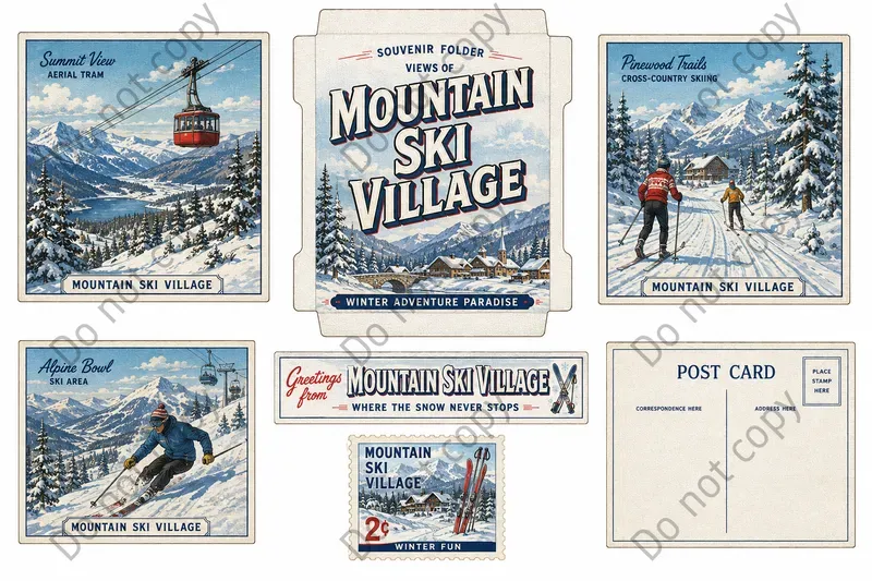 Souvenir Folder Postcard Sheets