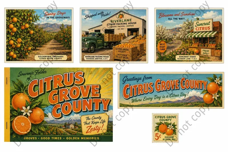 Souvenir Folder Postcard Sheets