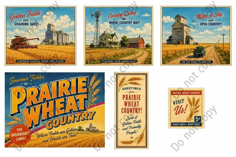 Souvenir Folder Postcard Sheets