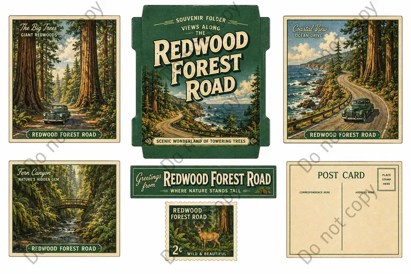 Souvenir Folder Postcard Sheets