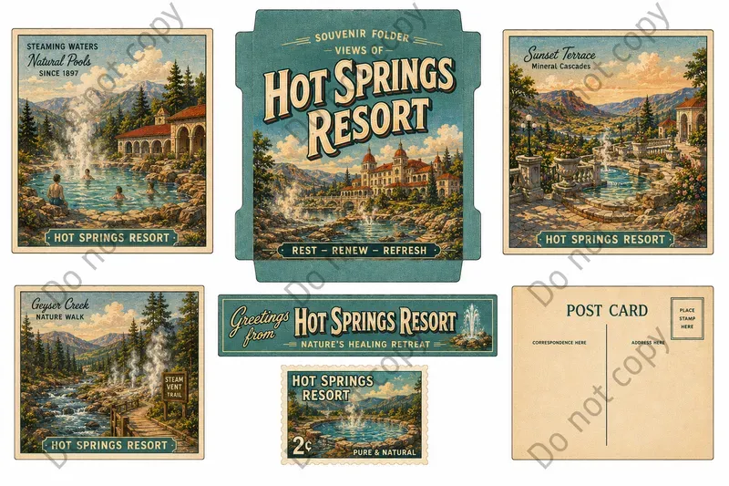 Souvenir Folder Postcard Sheets