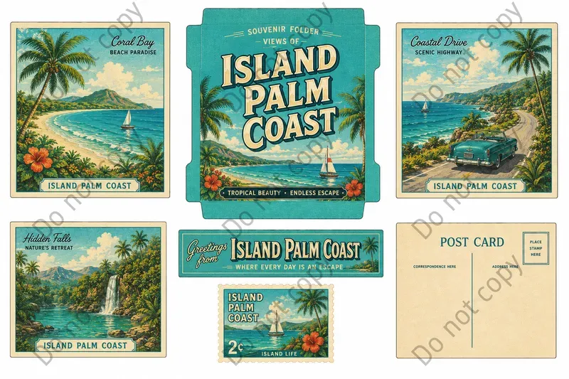 Souvenir Folder Postcard Sheets